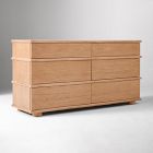 Open Box: Aggie Cerused 6-Drawer Dresser (60") - Warm Cerused