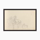 Sketched Horses Framed Wall Art