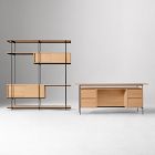 Pierce Executive Desk (72") &amp; Extra Wide Storage Shelf Set (72")