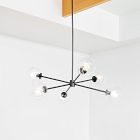 Open Box: Staggered Glass 6-Light Chandelier (37") - Dark Bronze/Clear