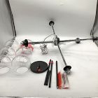 Open Box: Staggered Glass 6-Light Chandelier (37") - Dark Bronze/Clear