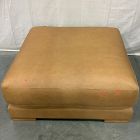 Open Box: Dalton Leather Ottoman - Ludlow Leather, Almond