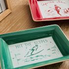 Skier Ceramic Decorative Trays