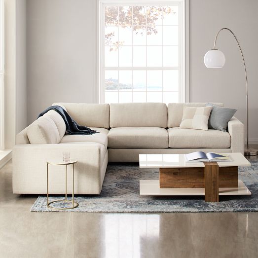 Urban 3-Piece L-Shaped Sectional (106"-116") by West Elm