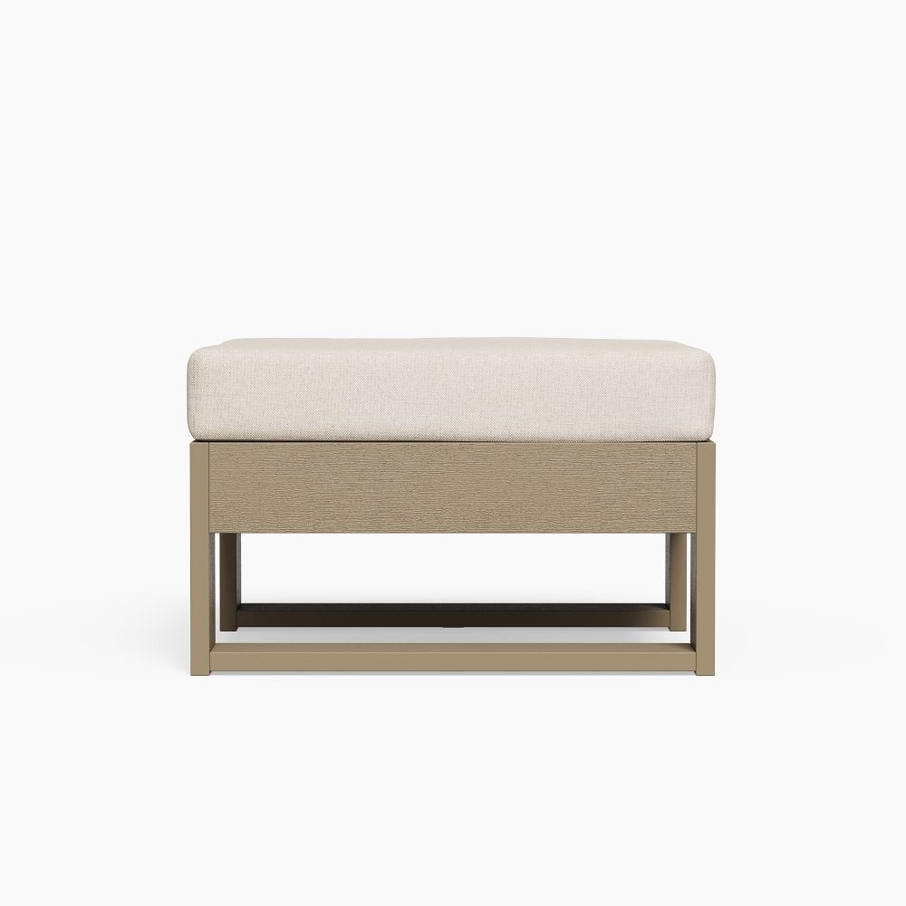 Front-facing view of Portside by Polywood ottoman showing side profile