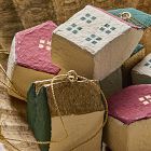 Cotton Mache Houses Ornaments (Set of 9)