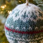 Fair Isle Knit Ball Ornaments (Set of 4)