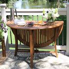 Aldenry Eucalyptus Outdoor Folding Dining Table (43")