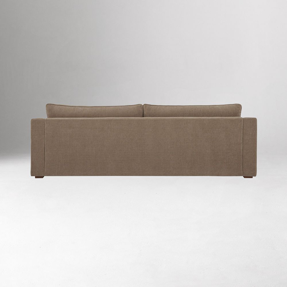 tan sofa back view
