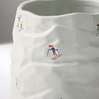 SickKids Skier Mountain Ceramic Tabletop Planters