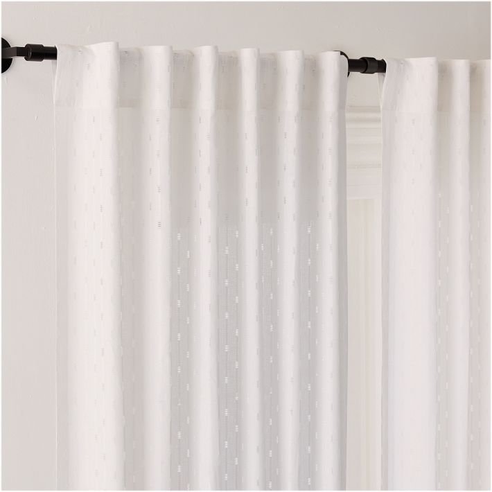 Tactile Lines Sheer Curtain | West Elm