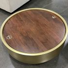 Open Box: Drum Storage Coffee Table (40") - Café, Antique Brass