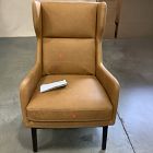 Open Box: Ryder Chair - Ludlow Leather Sesame, Dark Walnut