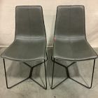 Open Box: Slope Leather Dining Chair (Set of 2) - Saddle Leather Slate, Charcoal
