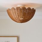 Rattan Bubble Flush Mount (18")