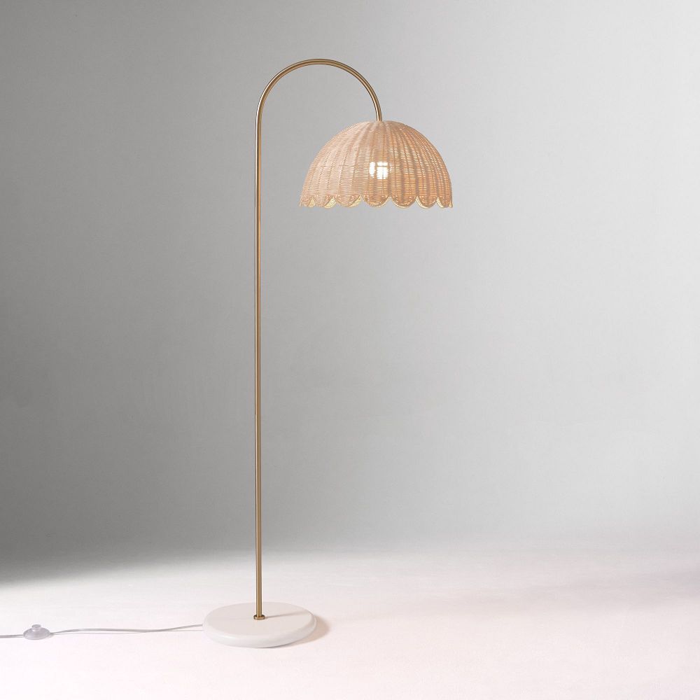 Rattan Bubble Floor Lamp (60") - Rattan, Natural, 60"