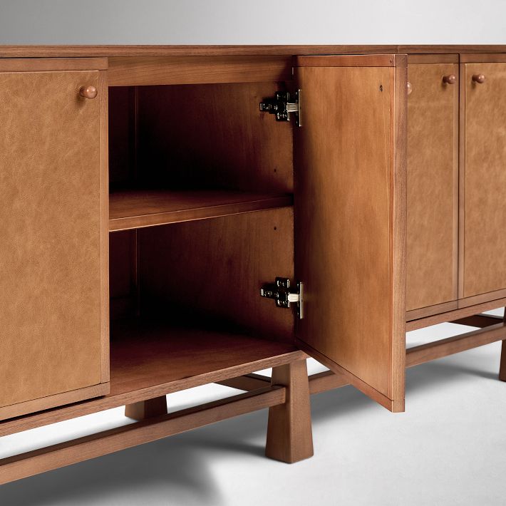 Pierce & Ward Leather Media Console 72