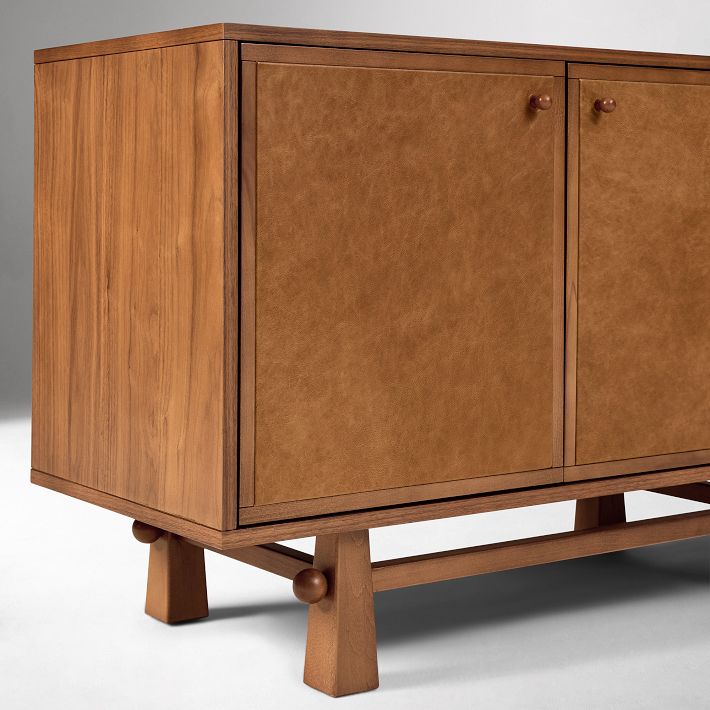 Pierce & Ward Leather Media Console 72