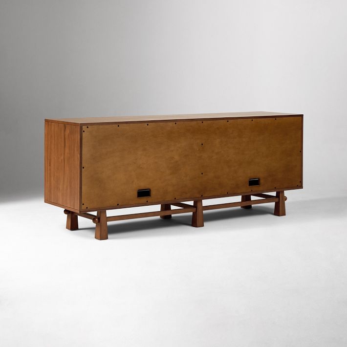 Pierce & Ward Leather Media Console 72