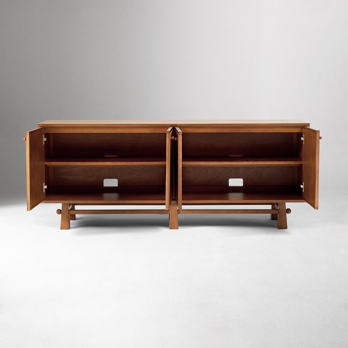 Pierce & Ward Leather Media Console 72