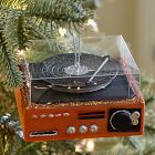 Glass Record Player Ornament
