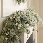Pre-Lit Faux Pine &amp; Frosted White Berry Garland