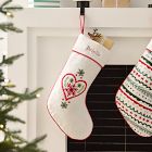 Scandi Embroidered Heart Stocking