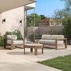 Portside Outdoor Sofa, Lounge Chair &amp; Concrete Round Coffee Table Set