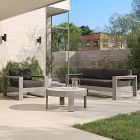 Portside Outdoor Sofa, Lounge Chair &amp; Concrete Round Coffee Table Set