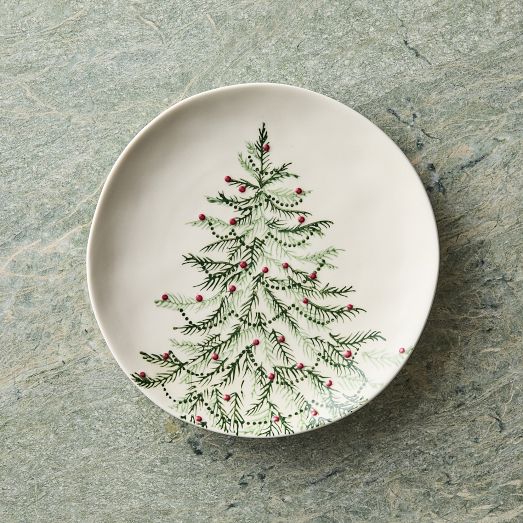 Tannenbaum Holly Stoneware Salad Plate Sets by West Elm