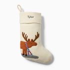 Felt Moose in Scarf Stocking