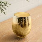 Gold Crackle Mercury Candle Jars - Winter White