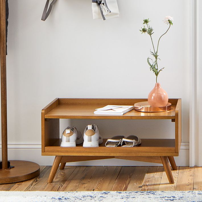 Mid-Century Shoe Rack, Entryway Organization | West Elm