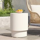Fluted Ceramic Indoor/Outdoor Side Table (13"&ndash;16")