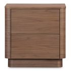 Rina Curved Oak 2-Drawer Pedestal Nightstand (20")