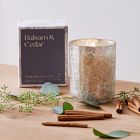 Boxed Crackled Glass Candle - Balsam &amp; Cedar
