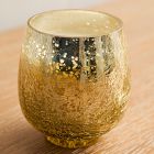 Gold Crackle Mercury Candle Jars - Winter White