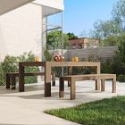 Telluride Outdoor Extendable Dining Table (76"&ndash;106") &amp; Dining Benches Set