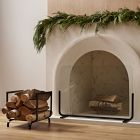 Willow Fireplace Log Holder &amp; Screen Set