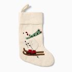 Polar Bear Skier Felt Stocking