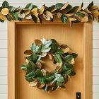 Faux Metallic Magnolia Wreath &amp; Garland
