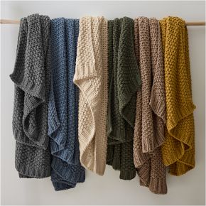 Chunky Cotton Knit Throw Blanket | West Elm