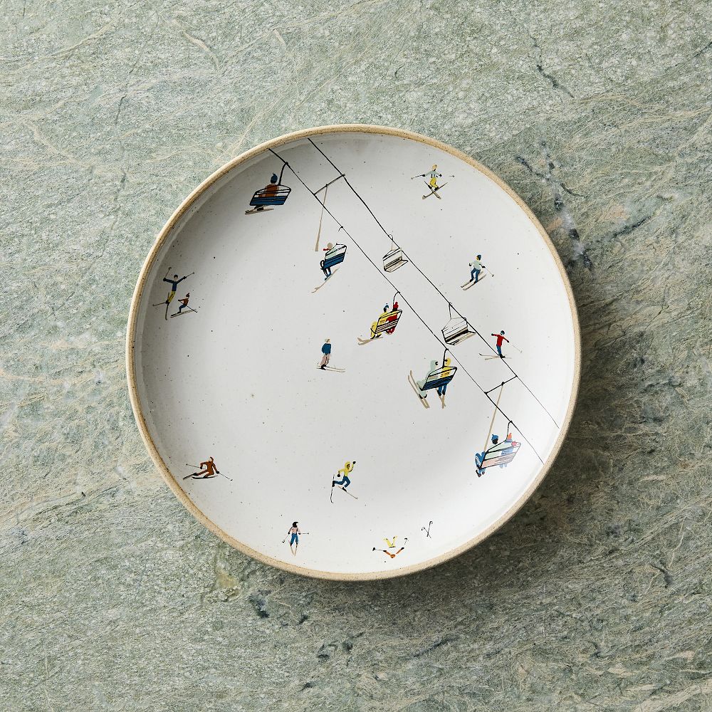 Holiday Skier Stoneware Salad Plate Sets by West Elm