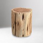 Solid Wood Stump Side Table (13")