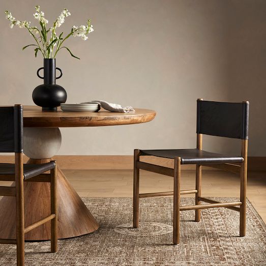 Junia Leather Dining Chairs (Set of 2) by West Elm