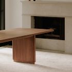 Rina Curved Oak Pedestal Dining Table (88", 104")