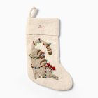 Cat in Lights Felt Stocking