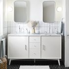 Mid-Century Double Bathroom Vanity (63") - White