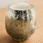 Silver Crackle Glass Candles - Balsam &amp; Cedar