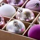 Pink Glass Ball Ornaments (Set of 9)